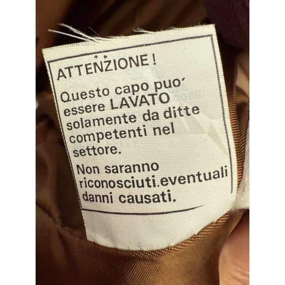 Francesco Savoia Brown Italian Leather Collared Jacket Front Zipper Size 54/44 - Picture 5 of 16